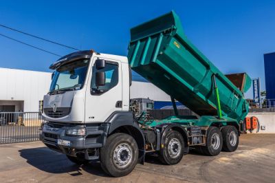 Camions d'occasion - RENAULT KERAX 410 DXI+BENNE ENROCHEMENT HARDOX+INTARDER