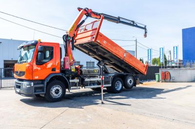 Second-hand trucks - Tipper - RENAULT LANDER 380 DXI + PALFINGER 16T/m+3EXT+ROTA+RADIO