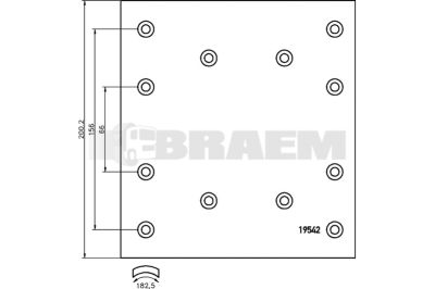 Truck and bus spare parts - Brake system - Brake discs and brake drums - Drum brake lining - SAF3057392400