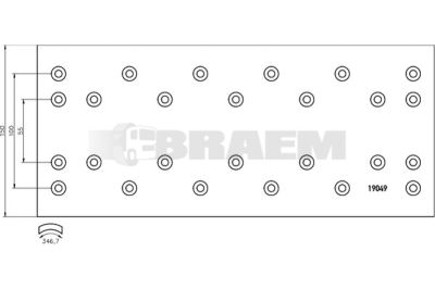 Truck and bus spare parts - Brake system - Brake discs and brake drums - Drum brake lining - TEX1904902