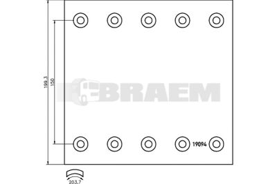 Truck and bus spare parts - Brake system - Brake discs and brake drums - Drum brake lining - TEX1909437
