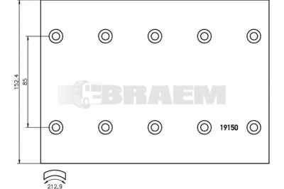 Truck and bus spare parts - Brake system - Brake discs and brake drums - Drum brake lining - TEX1910602