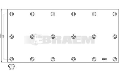 Truck and bus spare parts - Brake system - Brake discs and brake drums - Drum brake lining - TEX1911101