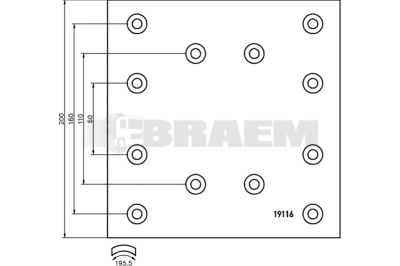 Truck and bus spare parts - Brake system - Brake discs and brake drums - Drum brake lining - TEX1911602