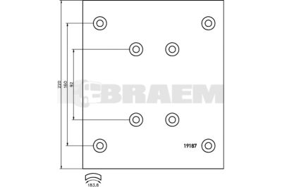 Truck and bus spare parts - Brake system - Brake discs and brake drums - Drum brake lining - TEX1918709