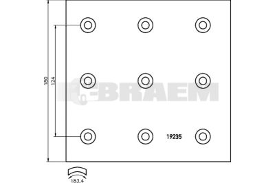 Truck and bus spare parts - Brake system - Brake discs and brake drums - Drum brake lining - TEX1923502