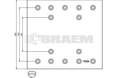 Truck and bus spare parts - Brake system - Brake discs and brake drums - Drum brake lining - TEX1923601