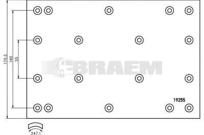 Truck and bus spare parts - Brake system - Brake discs and brake drums - Drum brake lining - TEX1925501