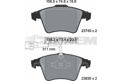 Truck and bus spare parts - Brake system - Brake discs and brake drums - Brake lining - TEX2372901
