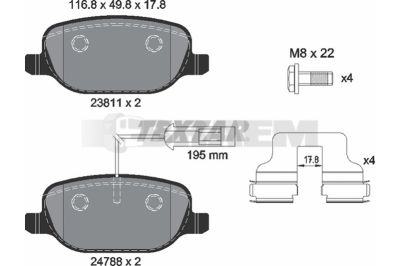 Truck and bus spare parts - Brake system - Brake discs and brake drums - Brake lining - TEX2381101