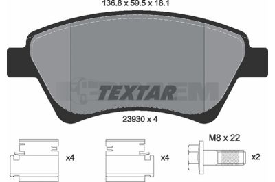 Truck and bus spare parts - Brake system - Brake discs and brake drums - Brake lining - TEX2393001