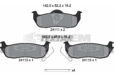 Truck and bus spare parts - Brake system - Brake discs and brake drums - Brake lining - TEX2411103