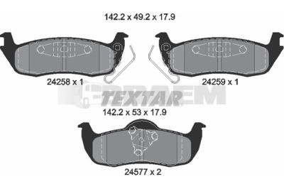 Truck and bus spare parts - Brake system - Brake discs and brake drums - Brake lining - TEX2425801