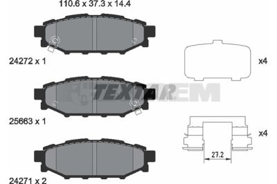 Truck and bus spare parts - Brake system - Brake discs and brake drums - Brake lining - TEX2427201