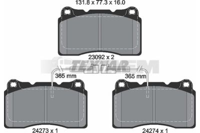 Truck and bus spare parts - Brake system - Brake discs and brake drums - Brake lining - TEX2427301