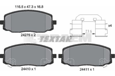 Truck and bus spare parts - Brake system - Brake discs and brake drums - Brake lining - TEX2427501
