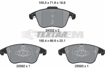 Truck and bus spare parts - Brake system - Brake discs and brake drums - Brake lining - TEX2433205