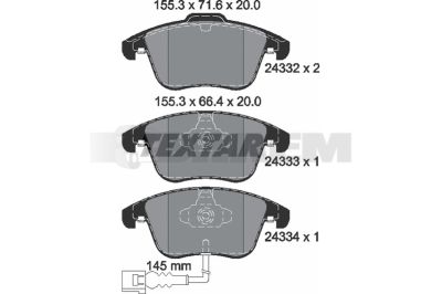 Truck and bus spare parts - Brake system - Brake discs and brake drums - Brake lining - TEX2433301