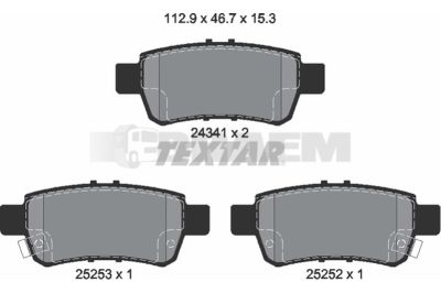 Truck and bus spare parts - Brake system - Brake discs and brake drums - Brake lining - TEX2434101