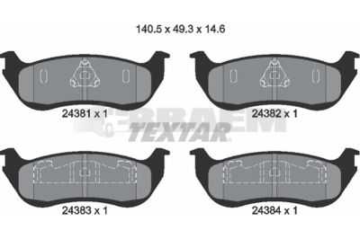 Truck and bus spare parts - Brake system - Brake discs and brake drums - Brake lining - TEX2437501