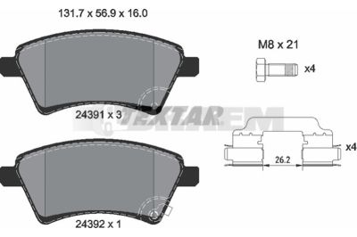 Truck and bus spare parts - Brake system - Brake discs and brake drums - Brake lining - TEX2439101