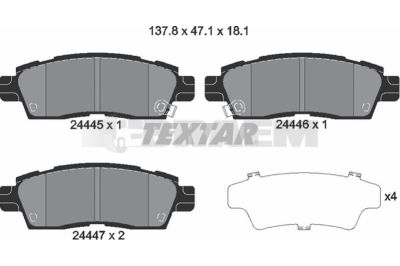 Truck and bus spare parts - Brake system - Brake discs and brake drums - Brake lining - TEX2444501