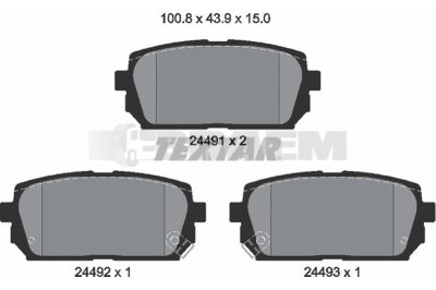 Truck and bus spare parts - Brake system - Brake discs and brake drums - Brake lining - TEX2449101