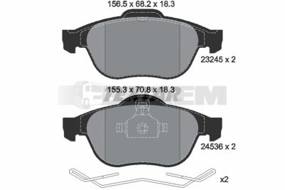 Truck and bus spare parts - Brake system - Brake discs and brake drums - Brake lining - TEX2453501