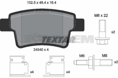 Truck and bus spare parts - Brake system - Brake discs and brake drums - Brake lining - TEX2454001