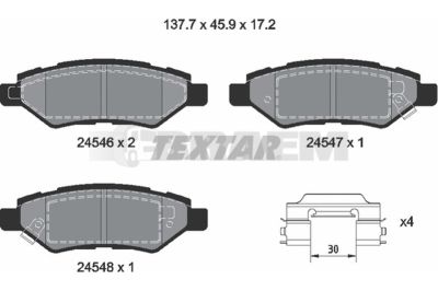 Truck and bus spare parts - Brake system - Brake discs and brake drums - Brake lining - TEX2454601