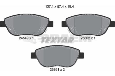 Truck and bus spare parts - Brake system - Brake discs and brake drums - Brake lining - TEX2454901