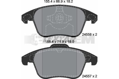 Truck and bus spare parts - Brake system - Brake discs and brake drums - Brake lining - TEX2455801