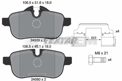 Truck and bus spare parts - Brake system - Brake discs and brake drums - Brake lining - TEX2455902