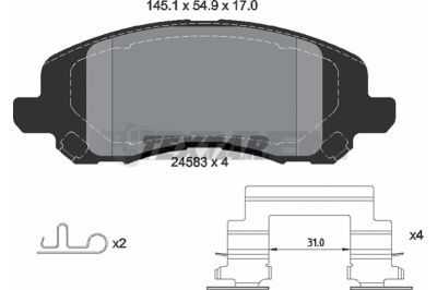 Truck and bus spare parts - Brake system - Brake discs and brake drums - Brake lining - TEX2458301