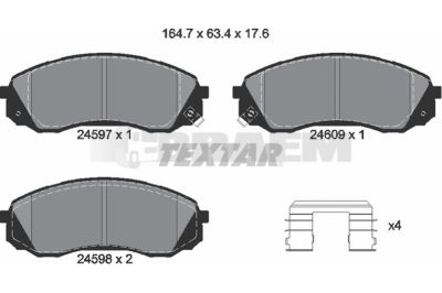 Truck and bus spare parts - Brake system - Brake discs and brake drums - Brake lining - TEX2459701