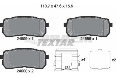 Truck and bus spare parts - Brake system - Brake discs and brake drums - Brake lining - TEX2459904