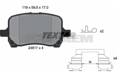 Truck and bus spare parts - Brake system - Brake discs and brake drums - Brake lining - TEX2481701