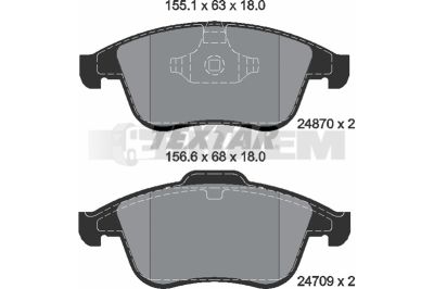 Truck and bus spare parts - Brake system - Brake discs and brake drums - Brake lining - TEX2487001
