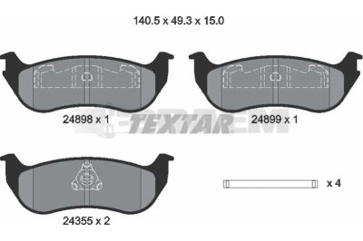 Truck and bus spare parts - Brake system - Brake discs and brake drums - Brake lining - TEX2489803