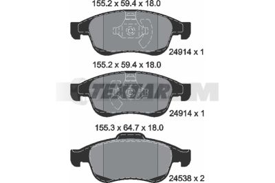 Truck and bus spare parts - Brake system - Brake discs and brake drums - Brake lining - TEX2491401
