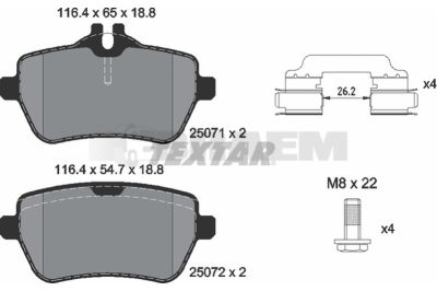 Truck and bus spare parts - Brake system - Brake discs and brake drums - Brake lining - TEX2507101