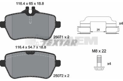 Truck and bus spare parts - Brake system - Brake discs and brake drums - Brake lining - TEX2507103