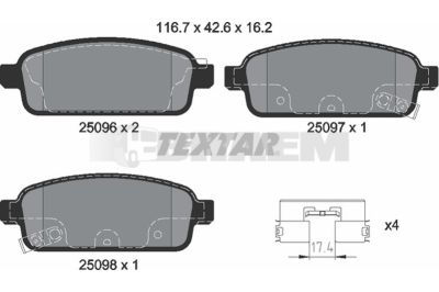 Truck and bus spare parts - Brake system - Brake discs and brake drums - Brake lining - TEX2509401