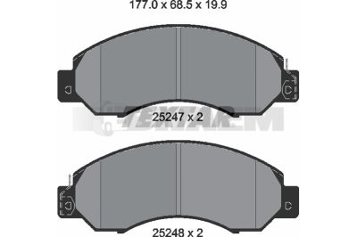 Truck and bus spare parts - Brake system - Brake discs and brake drums - Brake lining - TEX2524701