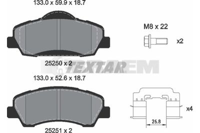Truck and bus spare parts - Brake system - Brake discs and brake drums - Brake lining - TEX2525004