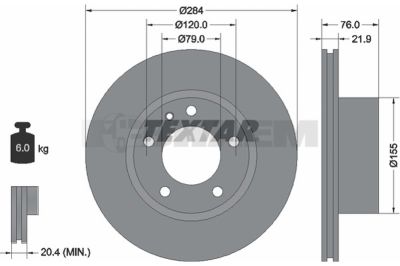 Pièces détachées camions et bus - Système de freinage - Disque de frein et à tambour - Disque de frein - TEX92022300