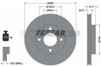 Pièces détachées camions et bus - Système de freinage - Disque de frein et à tambour - Disque de frein - TEX92026200