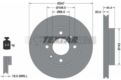 Pièces détachées camions et bus - Système de freinage - Disque de frein et à tambour - Disque de frein - TEX92034203