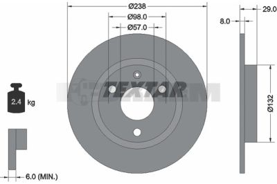 Pièces détachées camions et bus - Système de freinage - Disque de frein et à tambour - Disque de frein - TEX92038500