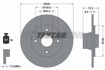 Pièces détachées camions et bus - Système de freinage - Disque de frein et à tambour - Disque de frein - TEX92042203